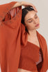 Embroidered cover up coat with short sleeves.